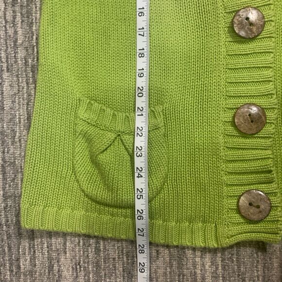 Chicos Size 2 Large‎ 12 Spring Green Large Buttons Cardigan Sweater Pockets * - Picture 4 of 6